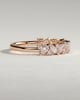 Lana - Angled Marquise Round Accent Stone Wedding Ring - 18k Rose Gold
