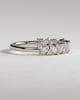 Lana - Angled Marquise Round Accent Stone Wedding Ring - 18k White Gold