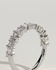 Lana - Angled Marquise Round Accent Stone Wedding Ring - 18k White Gold