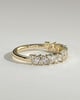 Lana - Angled Marquise Round Accent Stone Wedding Ring - 18k Yellow Gold