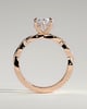 Lara - Oval Solitaire with Twisted Pav Band - 18k Rose Gold