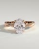 Lara - Oval Solitaire with Twisted Pav Band - 18k Rose Gold