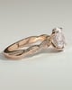 Lara - Oval Solitaire with Twisted Pav Band - 18k Rose Gold