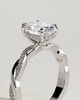 Lara - Oval Solitaire with Twisted Pav Band - 18k White Gold