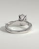 Lara - Oval Solitaire with Twisted Pav Band - 18k White Gold