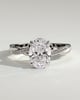Lara - Oval Solitaire with Twisted Pav Band - 18k White Gold