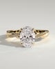 Lara - Oval Solitaire with Twisted Pav Band - 18k Yellow Gold