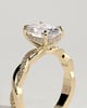 Lara - Oval Solitaire with Twisted Pav Band - 18k Yellow Gold