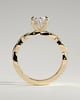 Lara - Oval Solitaire with Twisted Pav Band - 18k Yellow Gold