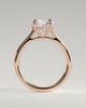 Laura - Round Claw Solitaire with Hidden Halo, Tapered Band and Cathedral High Setting Engagement Ring - 18k Rose Gold