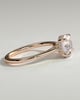 Laura - Round Claw Solitaire with Hidden Halo, Tapered Band and Cathedral High Setting Engagement Ring - 18k Rose Gold