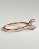 Laura - Round Claw Solitaire with Hidden Halo, Tapered Band and Cathedral High Setting Engagement Ring - 18k Rose Gold