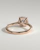 Laura - Round Claw Solitaire with Hidden Halo, Tapered Band and Cathedral High Setting Engagement Ring - 18k Rose Gold