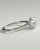 Laura - Round Claw Solitaire with Hidden Halo, Tapered Band and Cathedral High Setting Engagement Ring - 18k White Gold