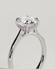 Laura - Round Claw Solitaire with Hidden Halo, Tapered Band and Cathedral High Setting Engagement Ring - 18k White Gold