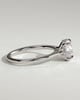 Laura - Round Claw Solitaire with Hidden Halo, Tapered Band and Cathedral High Setting Engagement Ring - 18k White Gold