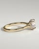 Laura - Round Claw Solitaire with Hidden Halo, Tapered Band and Cathedral High Setting Engagement Ring - 18k Yellow Gold
