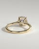 Laura - Round Claw Solitaire with Hidden Halo, Tapered Band and Cathedral High Setting Engagement Ring - 18k Yellow Gold
