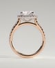 Leah   Cathedral Round Halo with Pav - 18k Rose Gold / 18k White Gold