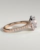 Leah   Cathedral Round Halo with Pav - 18k Rose Gold / 18k White Gold