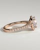 Leah   Cathedral Round Halo with Pav - 18k Rose Gold
