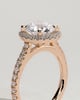 Leah   Cathedral Round Halo with Pav - 18k Rose Gold