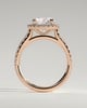 Leah   Cathedral Round Halo with Pav - 18k Rose Gold
