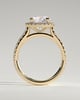 Leah   Cathedral Round Halo with Pav - 18k Yellow Gold