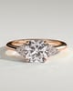 Lena - Cushion with Round Accent Stones - 18k Rose Gold