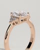 Lena - Cushion with Round Accent Stones - 18k Rose Gold
