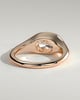 Lennon - Elongated Cushion East West Bezel Solitaire with Signet Band Engagement Ring - 18k Rose Gold
