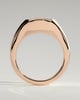 Lennon - Elongated Cushion East West Bezel Solitaire with Signet Band Engagement Ring - 18k Rose Gold