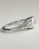 Lennon - Elongated Cushion East West Bezel Solitaire with Signet Band Engagement Ring - 18k White Gold