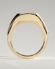 Lennon - Elongated Cushion East West Bezel Solitaire with Signet Band Engagement Ring - 18k Yellow Gold
