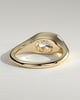Lennon - Elongated Cushion East West Bezel Solitaire with Signet Band Engagement Ring - 18k Yellow Gold