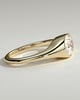 Lennon - Elongated Cushion East West Bezel Solitaire with Signet Band Engagement Ring - 18k Yellow Gold