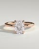 Leonora - Elongated Cushion 4 Claw Solitaire Engagement Ring - 18k Rose Gold High Setting