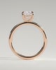 Leonora - Elongated Cushion 4 Claw Solitaire Engagement Ring - 18k Rose Gold High Setting