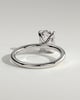 Leonora - Elongated Cushion 4 Claw Solitaire Engagement Ring - 18k White Gold High Setting
