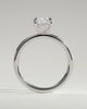 Leonora - Elongated Cushion 4 Claw Solitaire Engagement Ring - 18k White Gold High Setting
