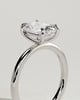 Leonora - Elongated Cushion 4 Claw Solitaire Engagement Ring - 18k White Gold High Setting