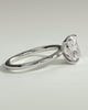 Leonora - Elongated Cushion 4 Claw Solitaire Engagement Ring - 18k White Gold High Setting