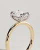 Leonora - Elongated Cushion 4 Claw Solitaire Engagement Ring - 18k Yellow Gold / 18k White Gold High Setting