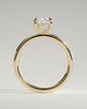 Leonora - Elongated Cushion 4 Claw Solitaire Engagement Ring - 18k Yellow Gold High Setting