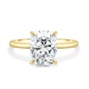 Leonora - Elongated Cushion Solitaire - 18k Yellow Gold High Setting