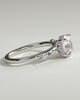 Leslie - Round Claw Solitaire with Hidden Halo, Opposing Marquise Accents and Cathedral High Setting Engagement Ring - 18k White Gold