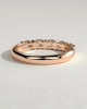 Levi - Oval East West Accent Stone with Closed Basket Setting Wedding Ring - 18k Rose Gold