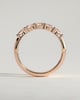 Levi - Oval East West Accent Stone with Closed Basket Setting Wedding Ring - 18k Rose Gold