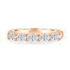 Levi - 5 Stone East West Oval Wedding Band - 18k Rose Gold