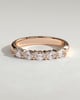 Levi - Oval East West Accent Stone with Closed Basket Setting Wedding Ring - 18k Rose Gold